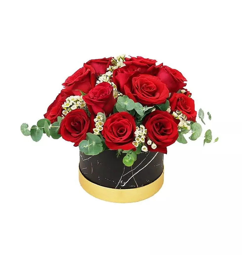 Box with Red Roses in it