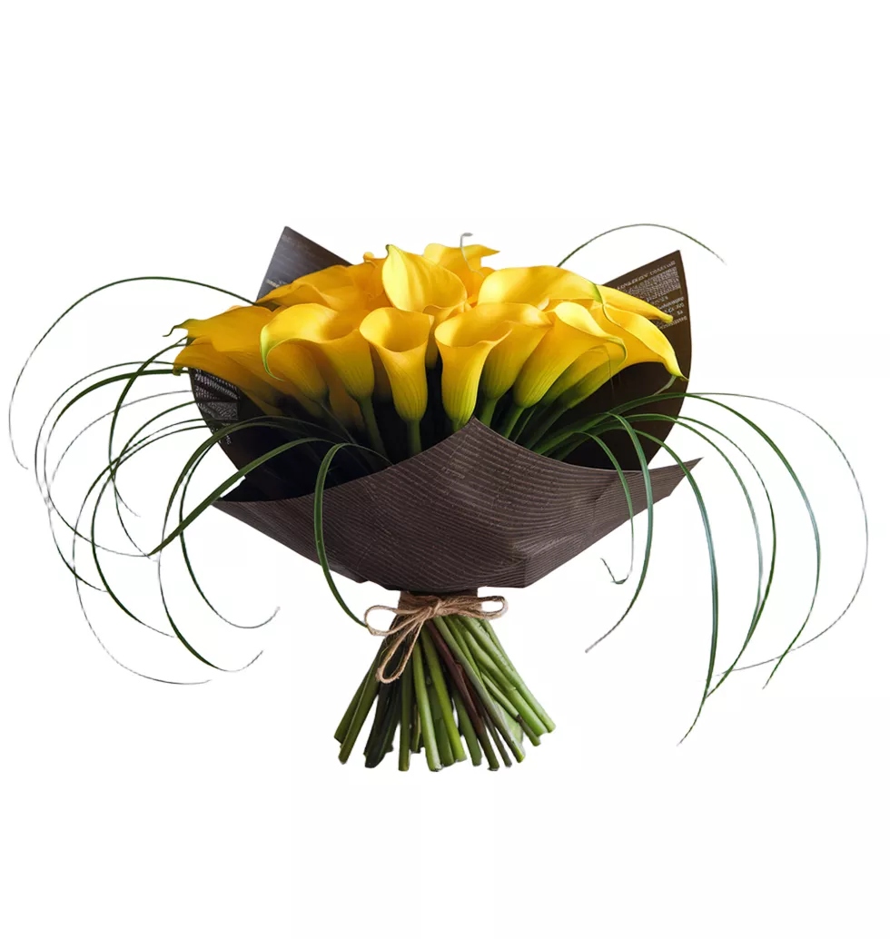 Bright Yellow Calla Lily Bouquet