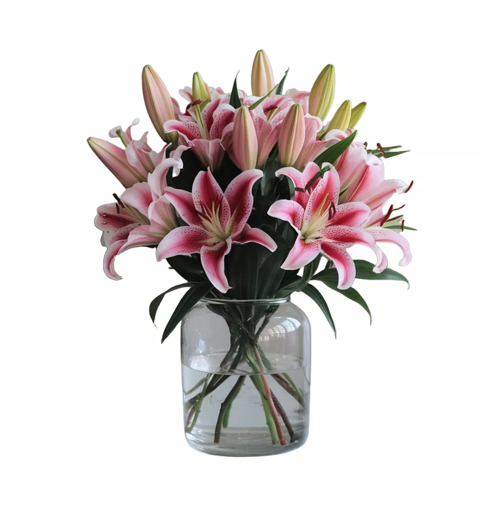 Graceful Pink Lilies Bouquet