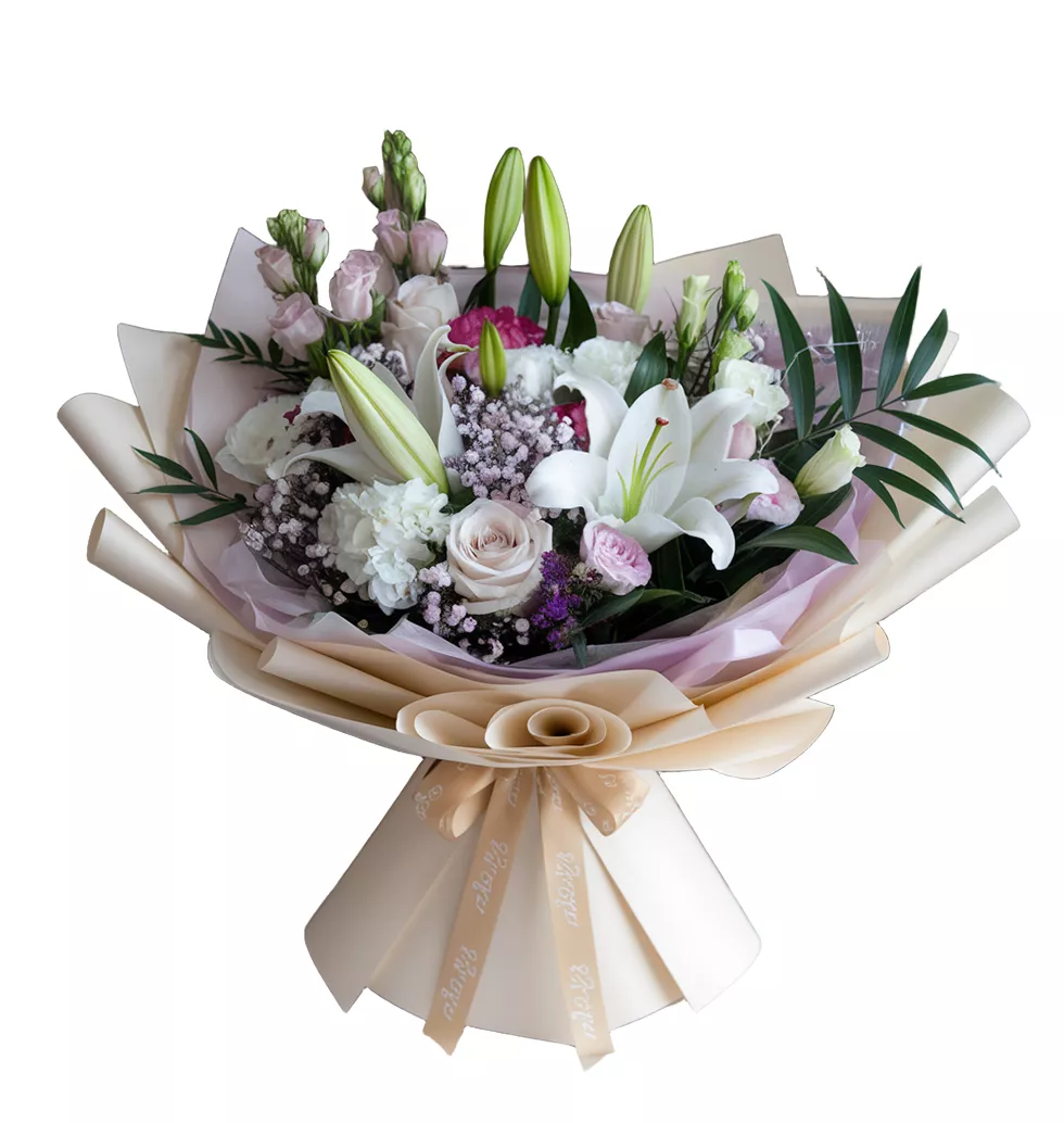 Cheerful Lilies & Roses Bouquet