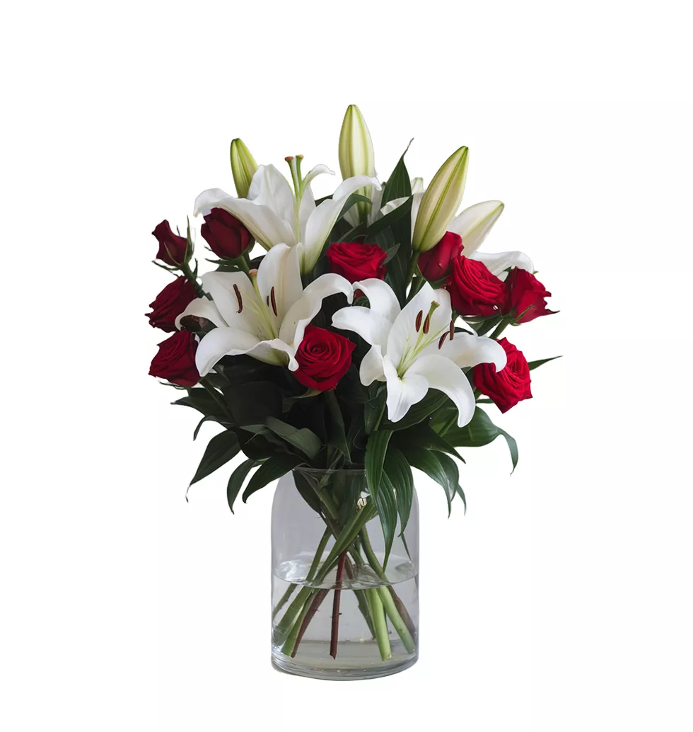 Enchanting Rose & Lily Floral Bouquet