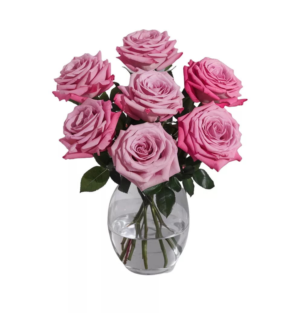 Divine Pink Rose Vase Arrangement