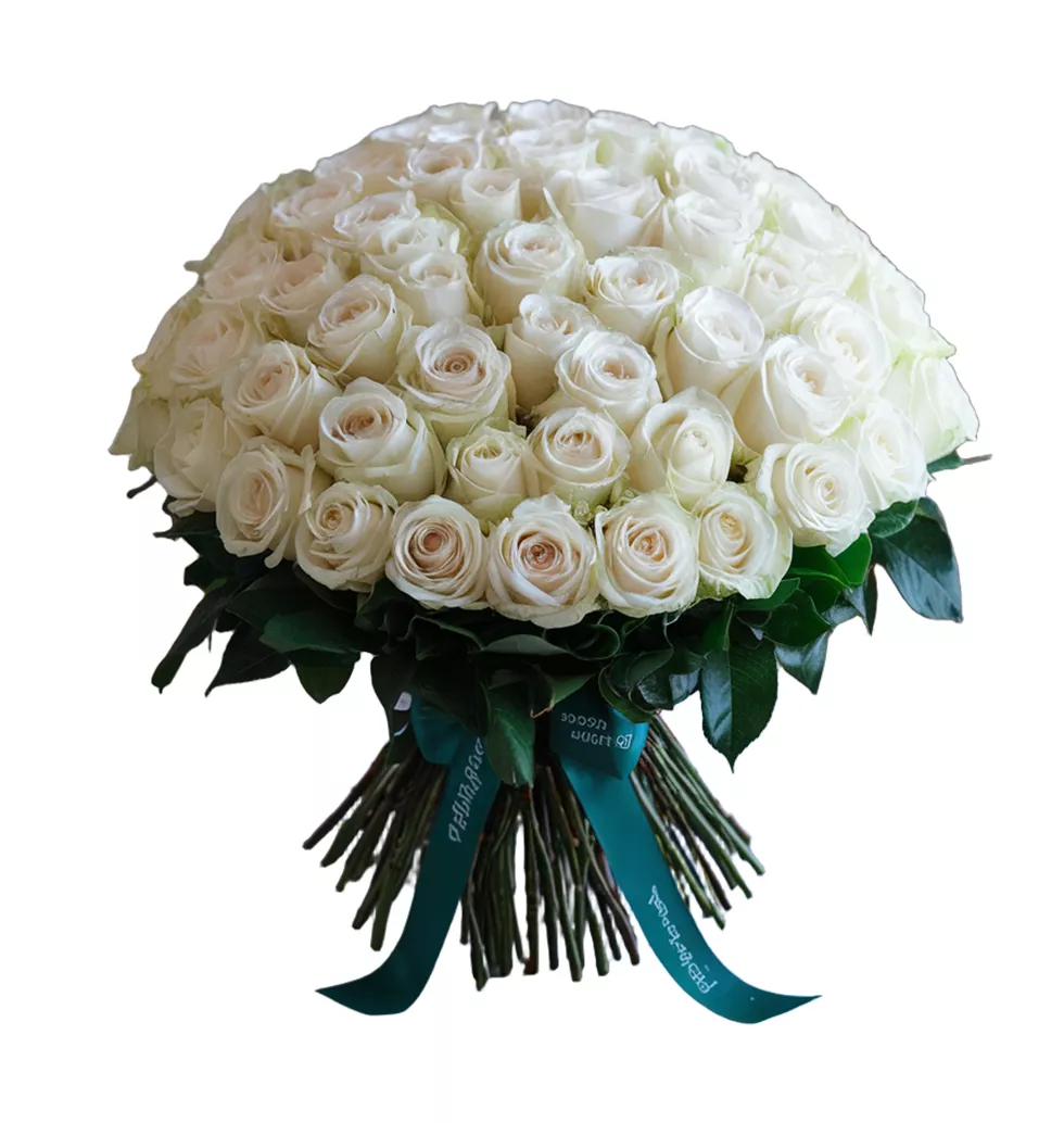 Pure White Roses Bouquet