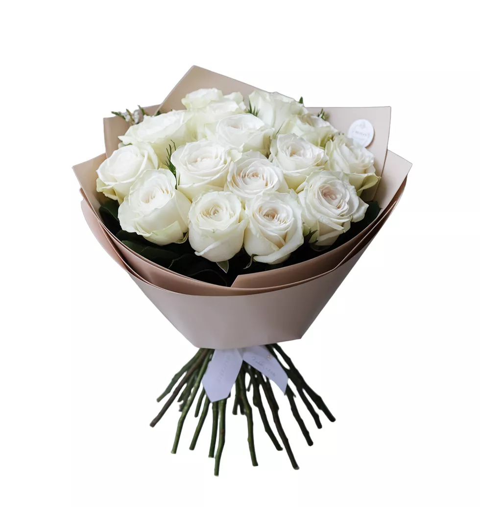 Exquisite White Roses Arrangement