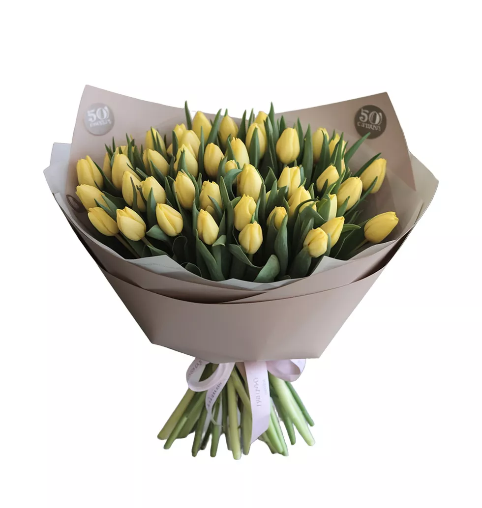 50-Piece Yellow Tulip Bouquet