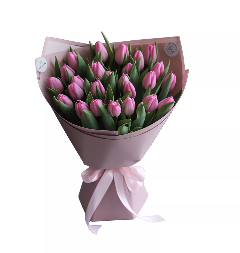 Blissful Bouquet of 25 Pink Tulips