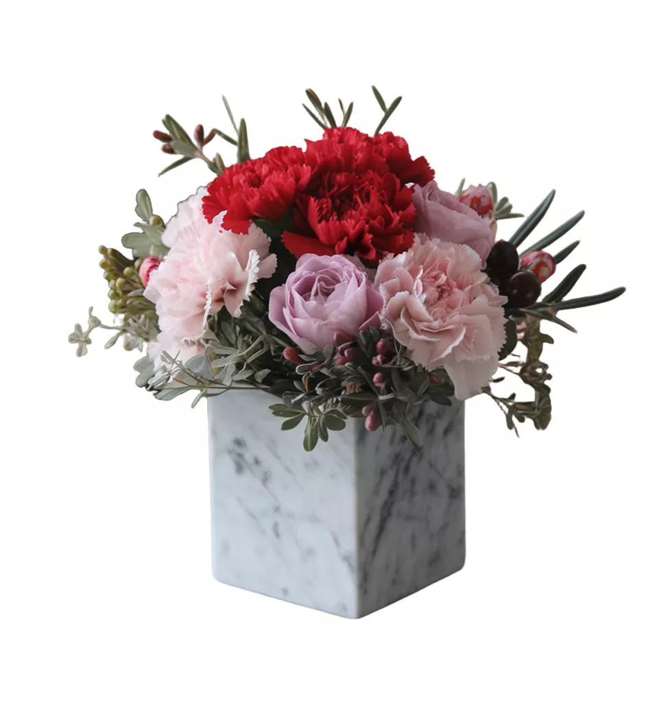 Fresh Seasonal Flowers with Carnations Arrangement