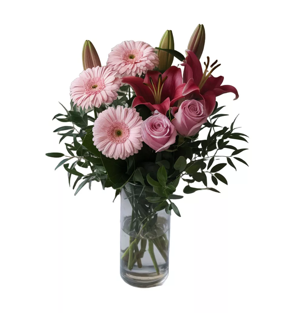 Stunning Bouquet : Gerberas, Lilies and Roses